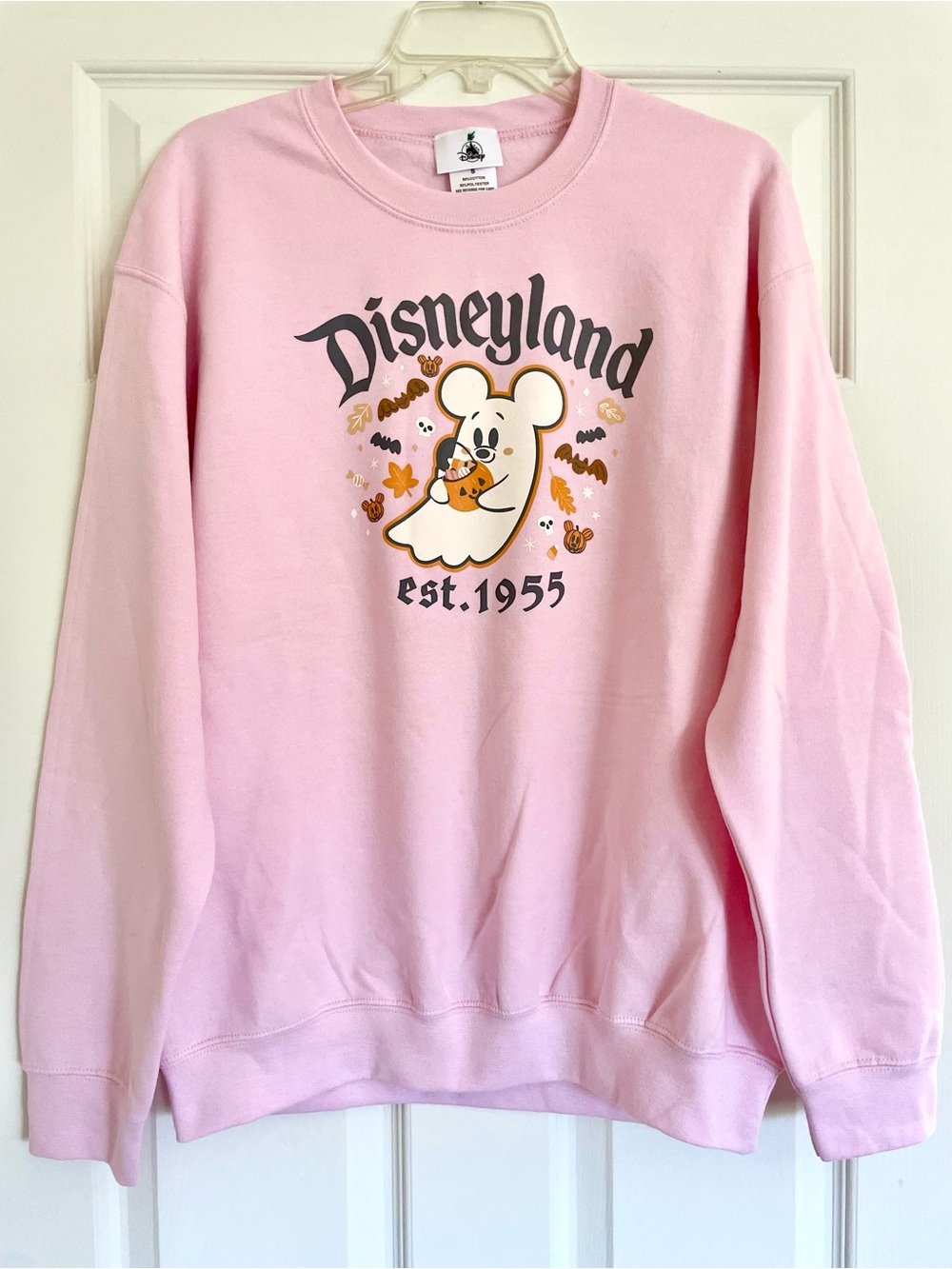 Disneyland Mickey Cutie Ghost Pink Crewneck Sweatshirt